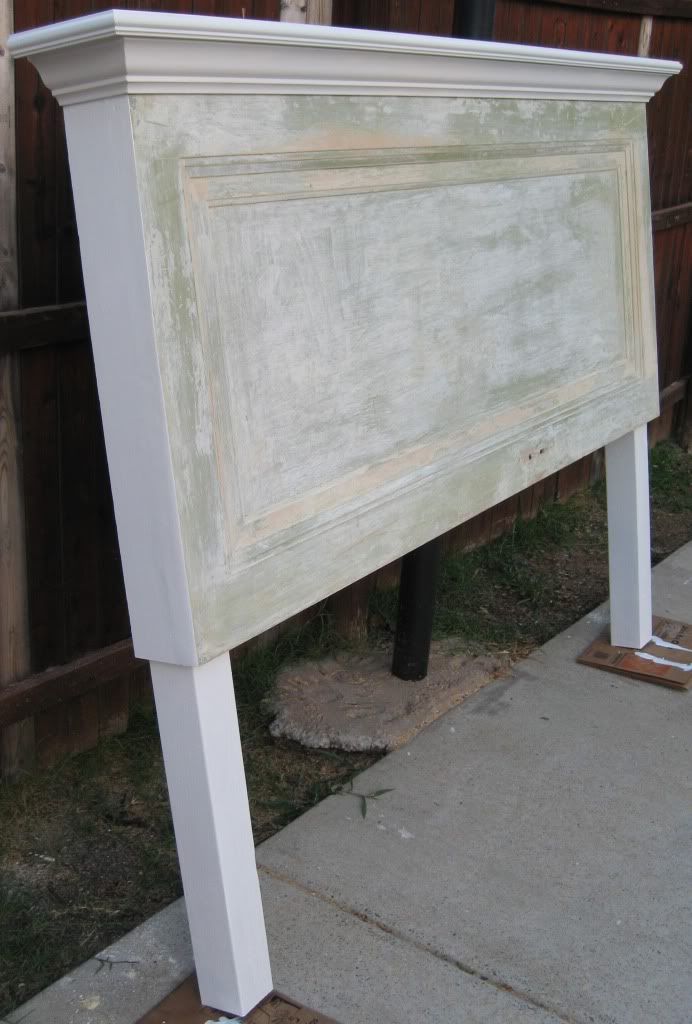 Distressed King Size Headboard Made With Legs Made By Vintage Headboards Photo by