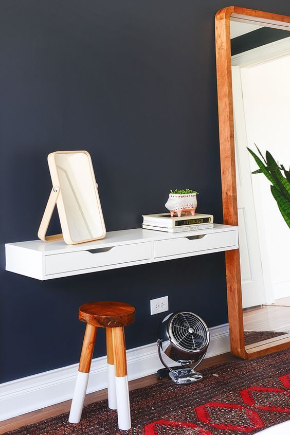 More Like Home: DIY Desk Series #3 - Narrow Wall-Mounted Desk