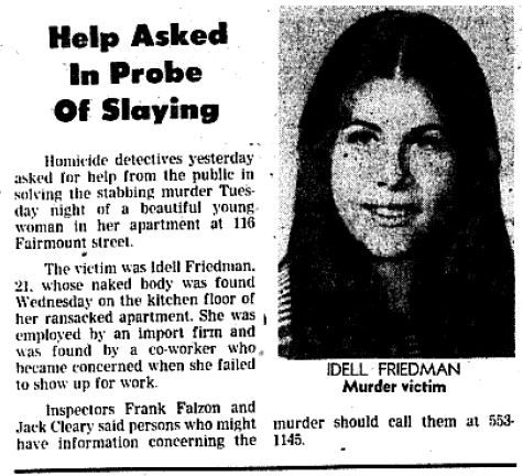 Friedman was murdered on March 17, 1976, and therefore only two days after Gypsy ... - idellFriedman_SFChron_031976