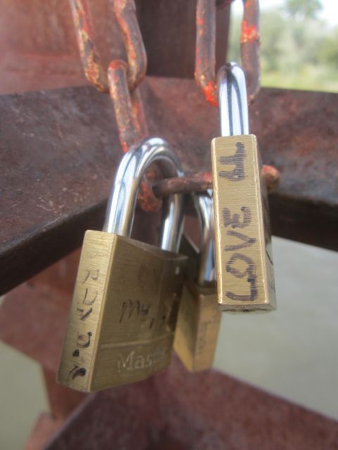 Love locks over the Animas, Aztec photo Azteclovelocks_zps9150d94c.jpg