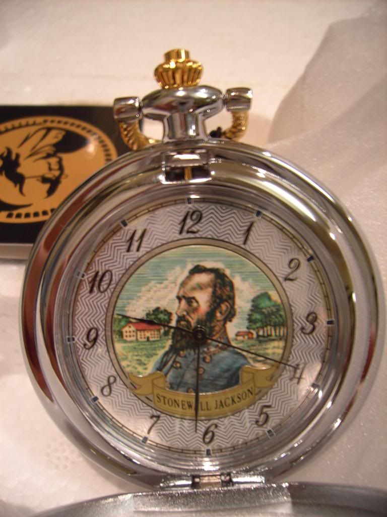 Franklin Mint Stonewall Jackson Pocket Watch w/pouch, tag, certificate