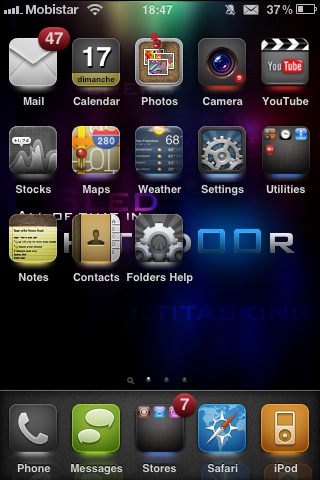 Here are some pics of my SpringBoard with the Illumine theme: