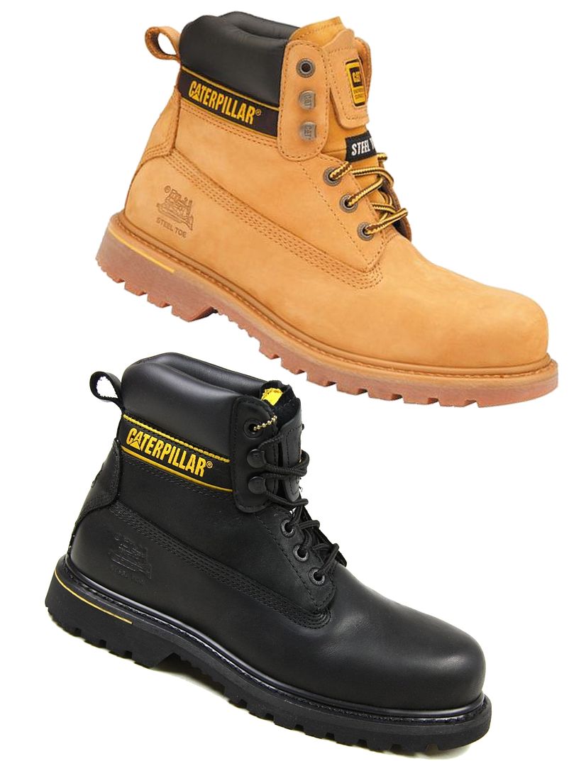 Caterpillar Cat Holton Mens Steel Toe Work Safety Boots Shoes Durable