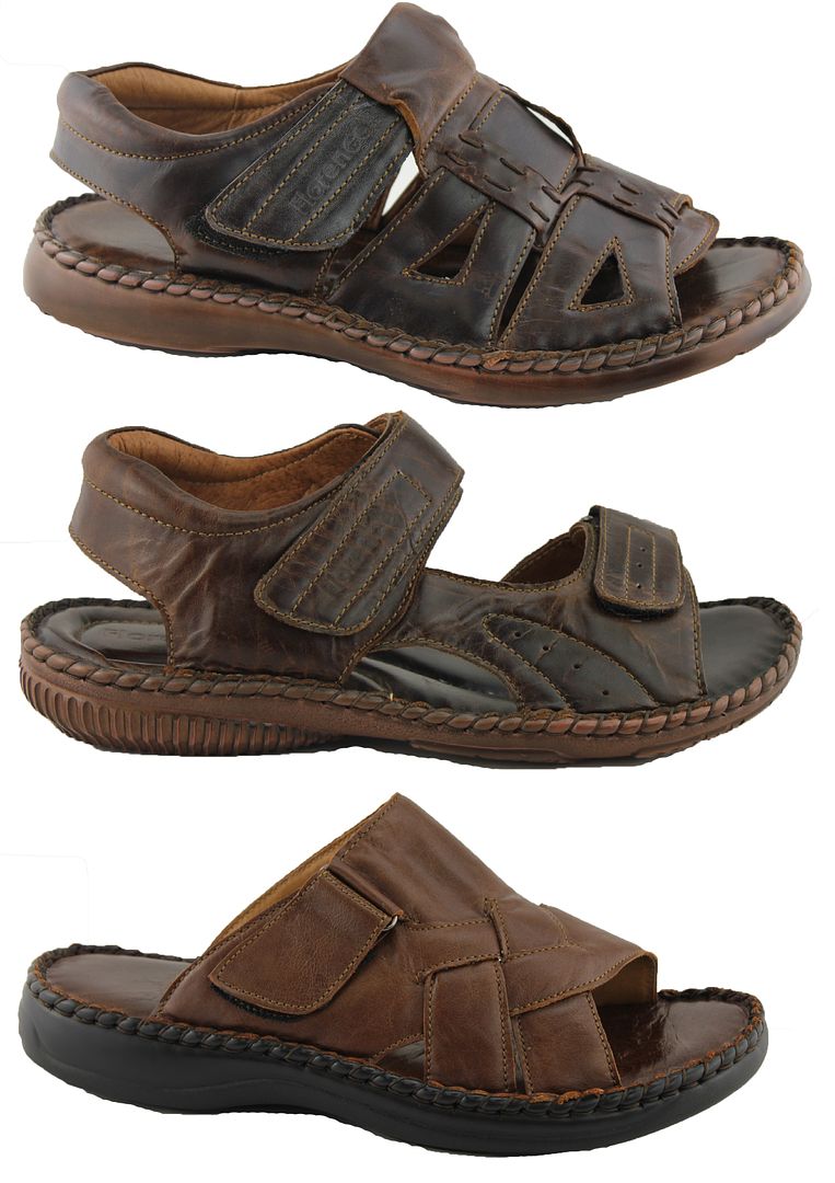 ... Mens Comfort Leather Brown Adjustable Sandals ON Ebay Australia | eBay