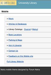 graphic of Library mobile site page