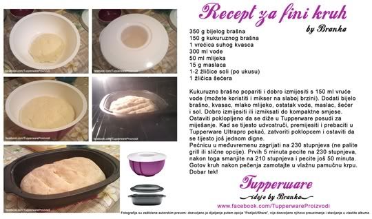 Tupperware recept za kruh u zdjeli za dizano tijesto i ultrapro pekau