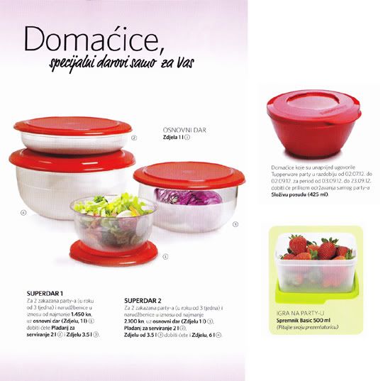 Tupperware pokloni prozirne posude za serviranje salate i francuske