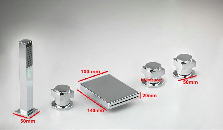 Set Llaves Y Grifo Con Ducha De Mano Para Tina De Baño 4 - $ 3,129.20