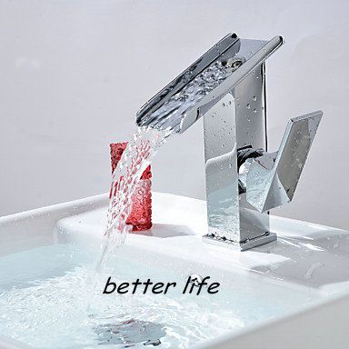 Chrome Faucets Bathroom on New Bathroom Waterfall Basin Faucet Sink Mixer Tap Chrome Brass Faucet