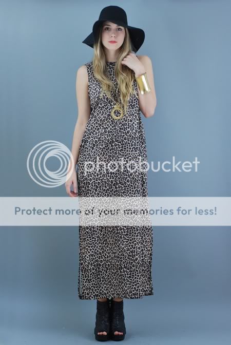   90s  LEOPARD Cheetah ANIMAL Print FESTIVAL Maxi Dress