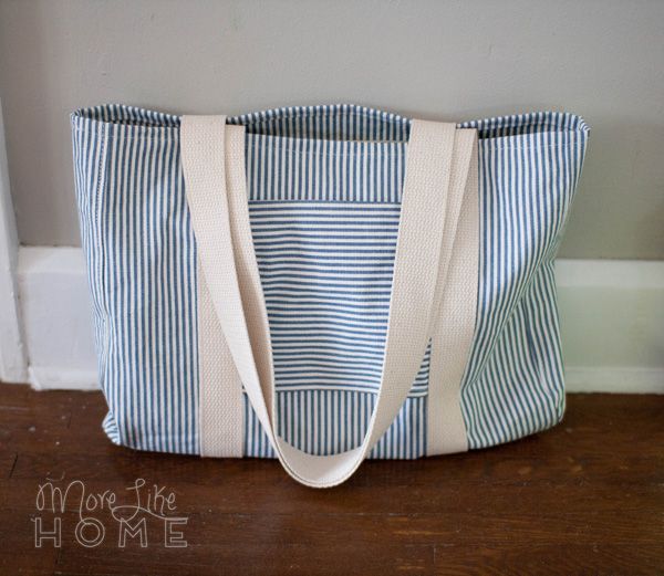 More Like Home: DIY Library Bag (from a $5 Ikea slipcover!)