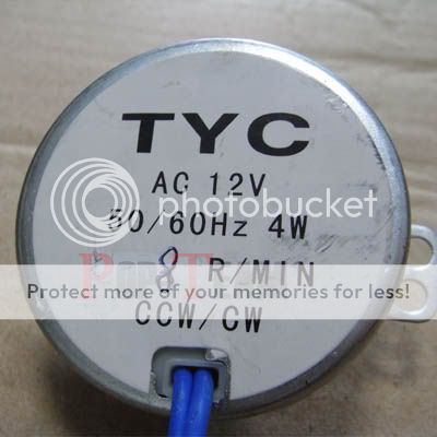   SYNCHRONOUS MOTOR AC 12V 8/10RPM CW/CCW TORQUE 2KG 4W J96N  