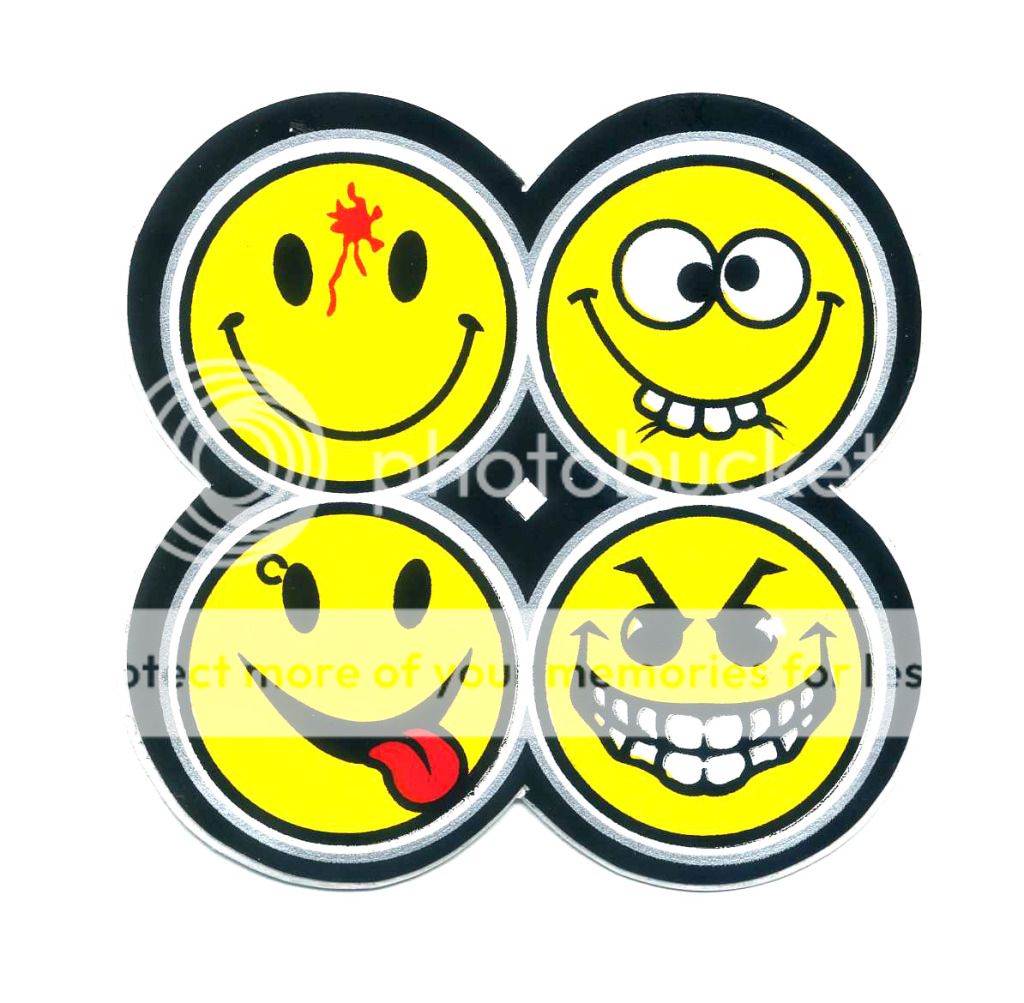 Funny Face Emoticon Angry Punk Smile Motorcycle Car Van Truck Decal Sticker Z104