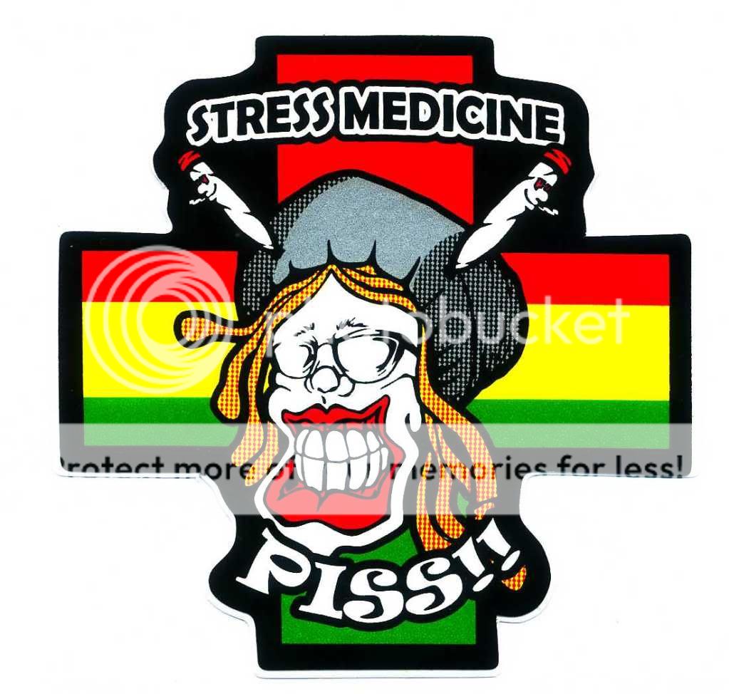 Bob Marley Smoking Cannabis Stress Medicine Funny Car Bumper Decal Sticker N53