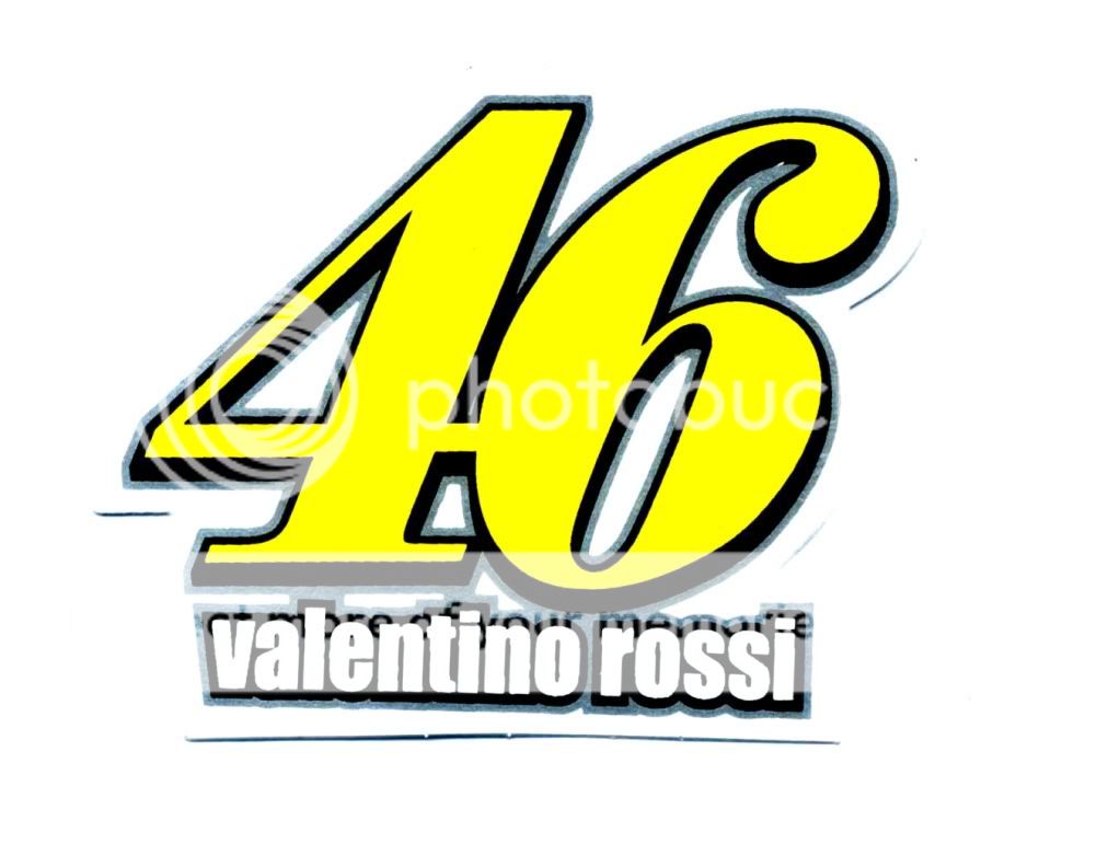 46 Valentino Rossi Racing MotoGP Car Helmet Sticker Z67