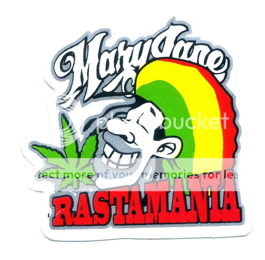Bob Marley Mary Jane Rasta Cannabis Guitar Funny Bumper Car Decals Sticker K96