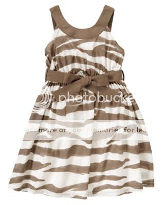   Safari girls dress 3T 4T 7 8 9   brown stripes baby clothes  