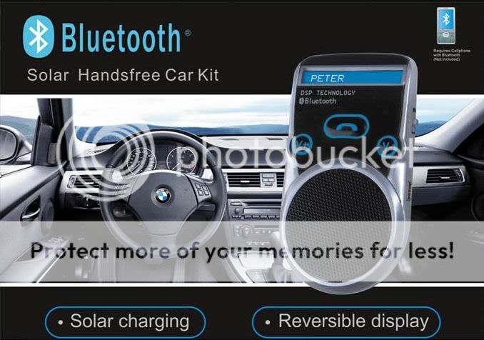 Solar Bluetooth Handsfree Car Kit Speaker For Cellphone Mobile Phone 