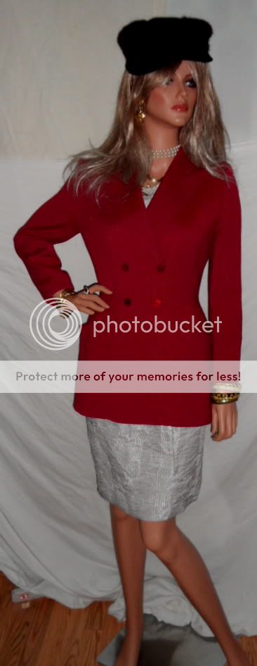 Rare~ Red Hot Curve Hugging Bombshell Designer Jacket 4 Fine Fine 