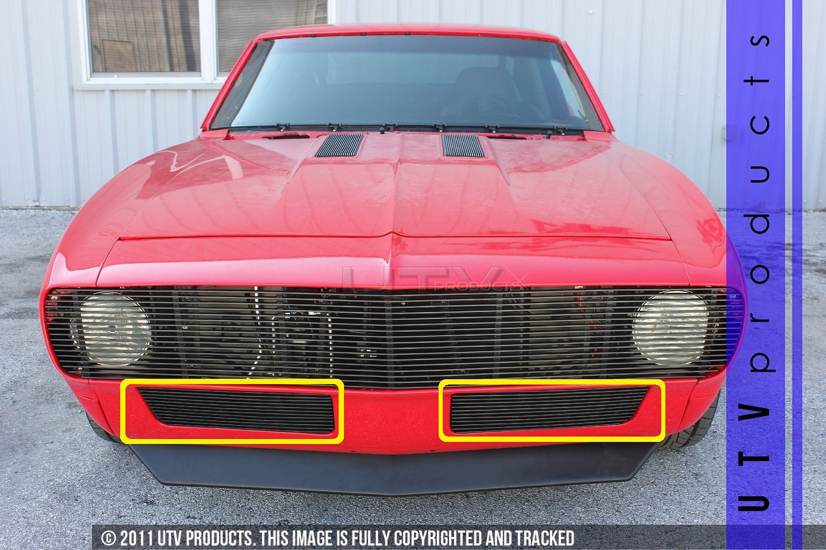 1967 Chevrolet CAMARO 2PC BUMPER BLACK BILLET GRILLE KIT chevy custom ...